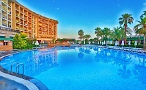  Почивка в хотел LYRA RESORT HOTEL 5*, Сиде, Турция! Автобусен транспорт + 7 нощувки на човек на база Ultra All Inclusive + басейни и СПА . Дете до 12.99г. безплатно! 
