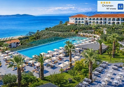 Akrathos Beach Hotel 4*: All Inclusive, басейн, май в Урануполис, Гърция