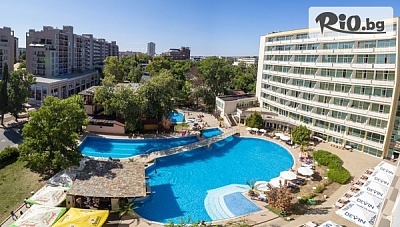 Цяло лято на море на 150 метра от плажа в Слънчев бряг! Нощувка на база All Inclusive + басейн, чадъри и шезлонги на плажа, детски басейн и анимация, от Гранд Хотел Нирвана 4*