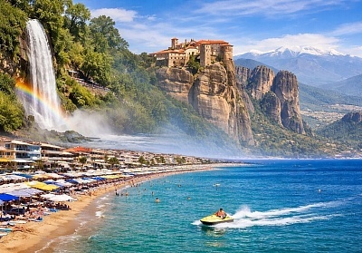 Екскурзия до Паралия Катерини, Гърция: Транспорт и 2 нощувки със закуски + обиколка в Метеора и водопадите на Едеса