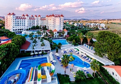 21.04 в хотел Serenis Hotel 5*, Сиде, Турция! Автобусен транспорт + 7 нощувки на човек на база Аll Inclusive + басейн. Дете до 10.99г - безплатно!