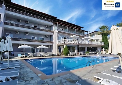 Хотел Tropical**** в Ханиоти, Гърция: комфорт и удобства на 300м от плажа