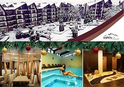 Коледа в Aspen Resort край Банско: нощувки с изхранване и вътрешен басейн