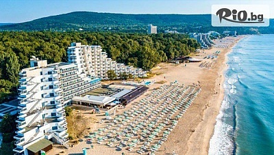 LAST MINUTE почивка на първа линия в к.к. Албена! Нощувка на база All Inclusive + басейн, чадър и шезлонг на плажа + Безплатно за дете до 12 г., от Хотел Славуна