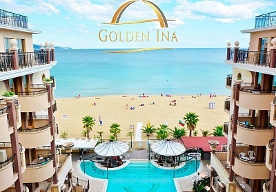 На 1-ва линия в Слънчев бряг. Нощувка на човек на база All Inclusive + басейн в хотел Голдън Ина***