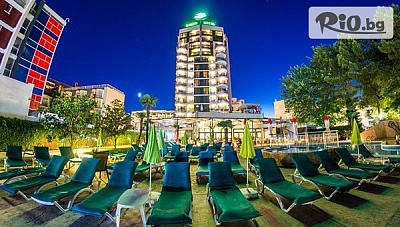 Луксозно Майско лято в Слънчев Бряг! Нощувка на база All Inclusive + басейн, шезлонг и чадър и Безплато за дете до 11.99 г., от Гранд Хотел Съни Бийч 4*