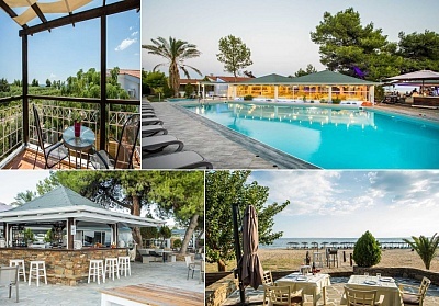 Лято 2023 в Coral Blue Beach Hotel***, Геракини, Гърция! 2+ нощувки на човек със закуски, обеди* и вечери* + басейн