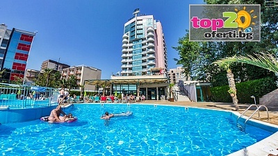 Лято на 1-ва Линия в Слънчев бряг! Нощувка с All Inclusive + Външен Басейн с Детска секция + Чадър и Шезлонг + Детски кът в Гранд Хотел Съни Бийч 4*, Слънчев бряг, от 95.50 лв./човек. Безплатно за дете до 12 год.!
