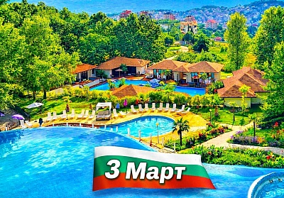 3-ти март в Сандански: Вили Медите 5* с минерални басейни и изхранване