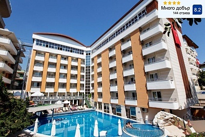 На 200 метра от плажа в алания с 7 нощувки на All Inclusive в хотел ALAIYE KLEOPATRA 4*