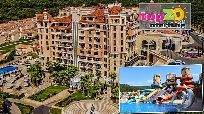 До -20% намаление за Лукс на 1-ва линия! Нощувка с All Inclusive light + Вътрешен басейн, Мини Аквапарк с 4 пързалки и 3 басейна + Спорт и Анимация в Хотел Роял Касъл 5*, Елените, от 105.15 лв./човек. Безплатно за дете до 12 год.!