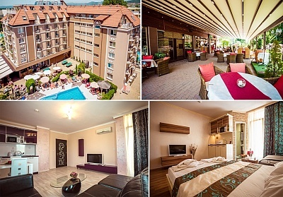 Нощувка на човек на база All Inclusive + басейн и паркинг от хотел Бахами Резиденс, Слънчев бряг. Дете до 11.99г - безплатно!