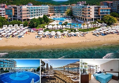 На ПЪРВА линия в Елените! All Inclusive нощувка на човек + частен плаж с чадър и шезлонг на него + 2 басейна и уелнес център от Сенди Бей Хотел. Дете до 11.99г - БЕЗПЛАТНО!