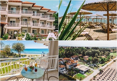  На първа линия в Georgalas Sun Beach Hotel***, Неа Каликратия, Касандра, Гърция! Нощувка със закуска за един човек 