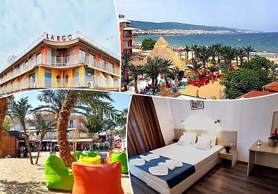 На първа линия в Слънчев бряг! Нощувка на човек на база All inclusive Light в хотел Ларго Бийч