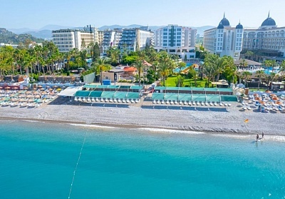  На ПЪРВА ЛИНИЯ в STELLA BEACH HOTEL 5*, Алания, Турция + посещения на Демре - Мира, Кекова, Памуккале и езерото Салда! Самолетен билет от София + 7 нощувки на човек на база Ultra All Inclusive 