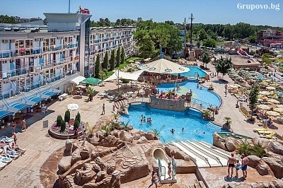 На 250м. от плажа в Слънчев бряг! Нощувка на човек на база All Inclusive + басейни и мини АКВАПАРК в хотел Котва****