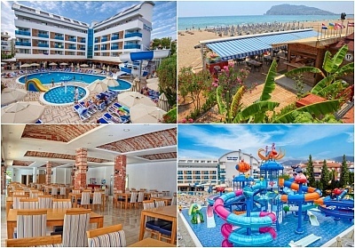  Почивка в BLUE WAVE SUITE HOTEL 4*, Алания, Турция. Чартърен полет от София + 7 нощувки на човек на база All Inclusive 