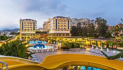  Почивка в DIZALYA PALM GARDEN 5*, Алания, Турция. Чартърен полет от София + 7 нощувки на човек на база Ultra All Inclusive + басейни и водни пързалки! 