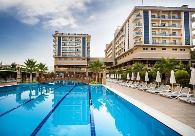  Почивка в DIZALYA PALM GARDEN 5*, Алания, Турция. Чартърен полет от София + 7 нощувки на човек на база Ultra All Inclusive + басейни и водни пързалки! 