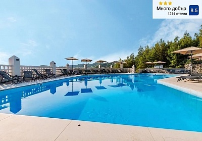 Почивка в Ханиоти, Гърция, със закуска и вечеря + басейн в Arya Hotel