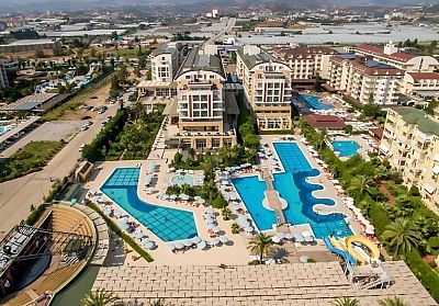  Почивка в HEDEF RESORT &amp; SPA 5*, Алания, Турция. Чартърен полет от София + 7 нощувки на човек на база Ultra All Inclusive! 