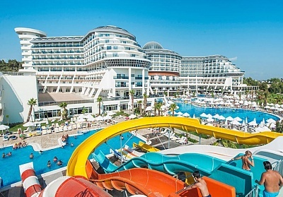 Почивка в хотел Seaden Sea Planet Resort & Spa 5*, Сиде, Турция! Автобусен транспорт + 7 нощувки на човек на база Аll Inclusive + басейни и водни пързалки. Дете до 12.99г - безплатно!