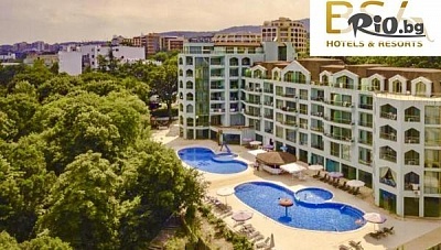 Почивка в Златни пясъци до 9 Юли и от 28 Август до 1 Октомври! All Inclusive нощувка + два басейна с шезлонги и чадър, детска секция с водна пързалка, от Хотел Палма 4*