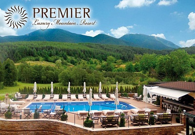 Premier Luxury Mountain Resort 5* Банско - 1 нощувка със закуска и вечеря, външен и вътрешен басейн, джакузи, хамам и сауна, планински велосипеди, 30% намаление от предлаганите SPA процедури, 1 безплатен масаж при престой от 5 или повече нощувки.