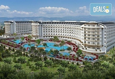 През май 7 нощувки на база All Inclusive в Calido Maris 5*, Сиде, Анталия! Водни пързалки, турска баня, сауна, мини клуб, безплатно за дете до 10.99 г. и транспорт от Belprego Travel