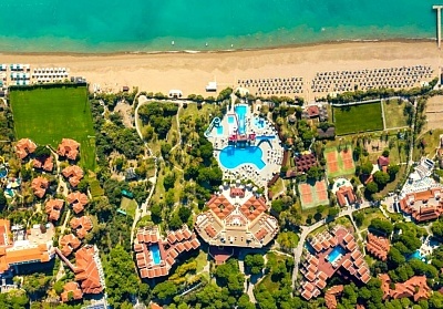 През май на първа линия в хотел ASTERIA FAMILY RESORT BELEK 5*, Белек, Турция! Автобусен транспорт + 7 нощувки за ДВАМА на база Ultra All Inclusive. Дете до 11.99г. БЕЗПЛАТНО!