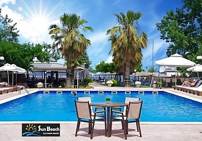  Ранни записвания за хотел Sun Beach Platamon Resort, Платамонас, Гърция ! 3+ нощувки със закуски и вечери на човек + басейн.  Дете до 12г. БЕЗПЛАТНО! 