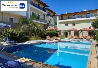 Ранни записвания за лято 2026 на 50 м от плажа в Panormo Beach Hotel, о. Крит, Гърция