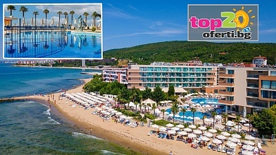 Ранни записвания за Море на Първа линия! Нощувка с All Inclusive + Открит басейн с Детска секция + Чадър и шезлонги на Плажа и Детски клуб и Анимация за деца и възрастни в хотел Сенди бей / Sandy Bay 4*, к.к. Елените от 91 лв./човек