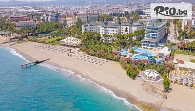 Ранни записвания за самолетна почивка в Алания! 7 Ultra All Inclusive нощувки + басейни и 3 водни пързалки в MC Beach Park Resort 5*, с полет от София