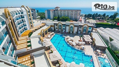 Самолетна почивка на 150м. от плажа в Алания! 7 Ultra All Inclusive нощувки в The Lumos Deluxe Resort Hotel 5* + Аквапарк и Лунапарк, с полет от София или Варна, от Go2Holiday