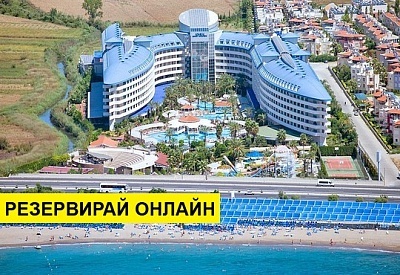 Самолетна почивка в Турция! 7 нощувки на човек на база Ultra all inclusive в Crystal Admiral Resort Suites & Spa 5*, Сиде, Турска ривиера с двупосочен чартърен полет​ от София