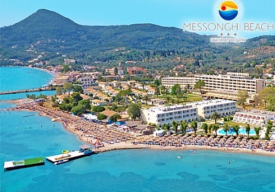  Семейна почивка на първа линия на о. Корфу, Гърция! Нощувка на човек на база All Inclusive + АКВАПАРК + 4 басейна в хотел Messonghi Beach! 