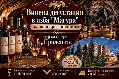 Винен тур край Белоградчик - нощувка със закуска в хотел Скалите, Магура