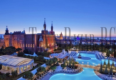 Wow Kremlin Palace 5*, Лара. MAXIMUM ALL INCLUSIVE, СПА, 5 ресторанта, пицария, 5 басейна, АКВАПАРК, 7 бара, сладкарница, водни ски, НА ПЛАЖА.